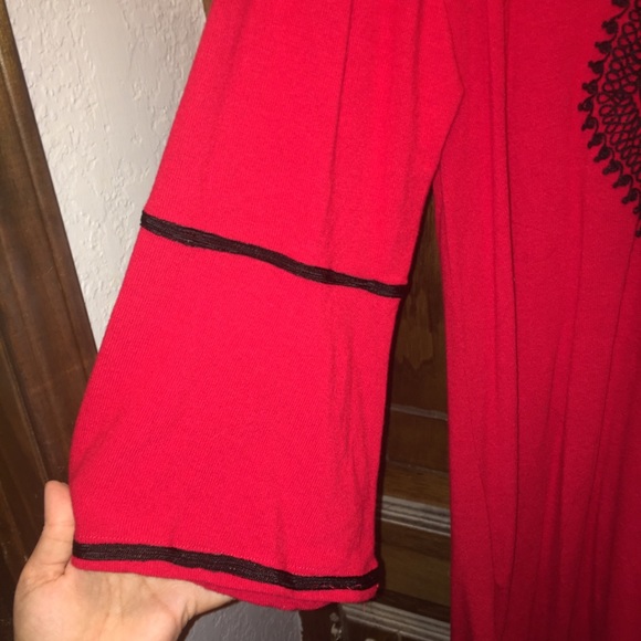 Avenue 22/24 Red Soutache Trim Dress - Picture 5 of 6